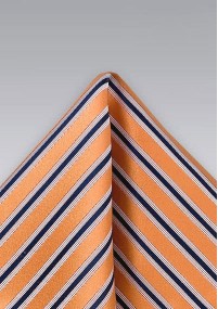 Fazzoletto da taschino arancio righe blu