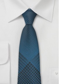 Cravatta con motivo a rete turchese scuro