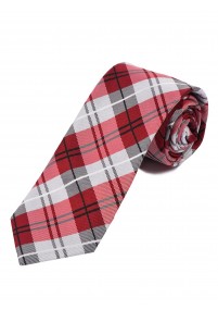 Cravatta tartan rosso argento