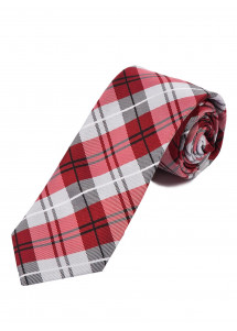 Cravatta tartan rosso argento