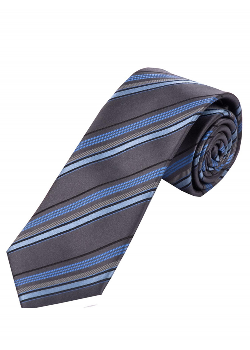 Cravatta a righe antracite azzurro nero
