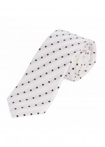 Cravatte business a pois linee bianco perla