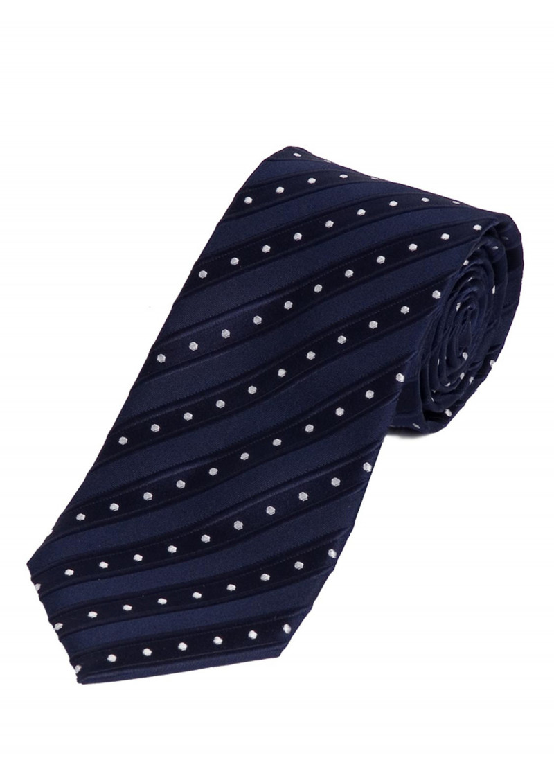 Cravatta business a pois a righe blu scuro