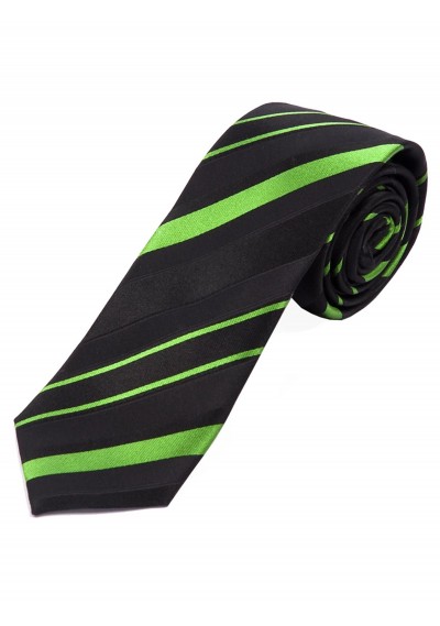 Krawatte schmal geformt Streifendessin tintenschwarz grün