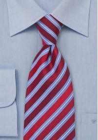 Cravatta rosso righe celesti