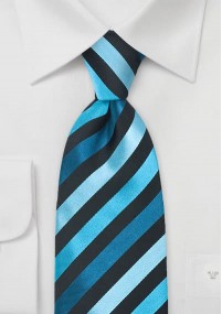 Cravatta righe turchese nero