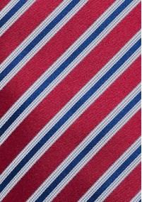 Krawatte XXL Streifen rubinrot