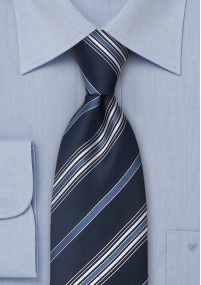 Cravatta XXL righe bianche celesti