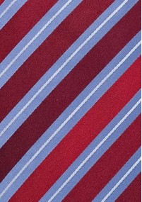 Clip-Businesskrawatte Streifen rot taubenblau