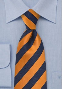Cravatta righe arancio rame blu