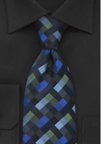 Cravatta scacchiera blu