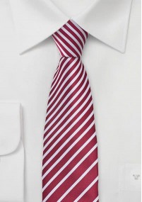 Cravatta sottile rosso righe