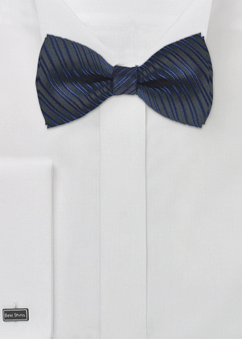 Papillon autocollante a righe blu scuro