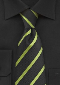 Cravatta fondo nero righe verdi