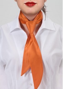 Krawatte für Damen orange einfarbig