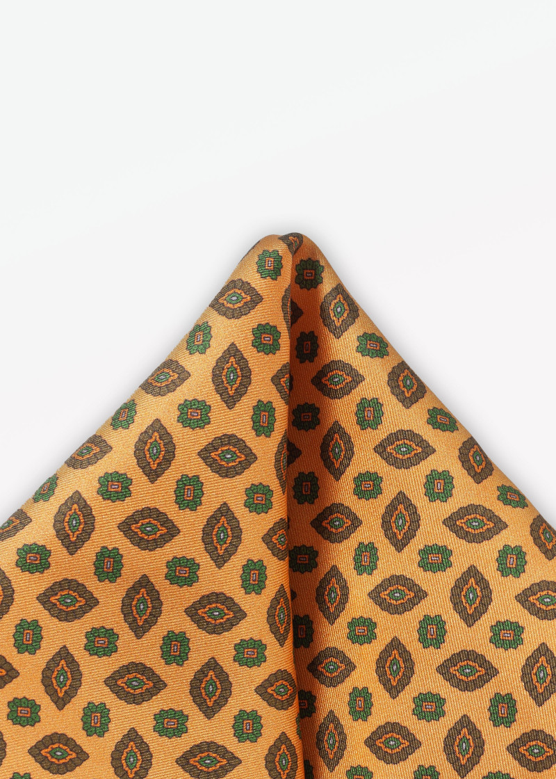 Sciarpa Cavalier Ornamenti floreali Giallo