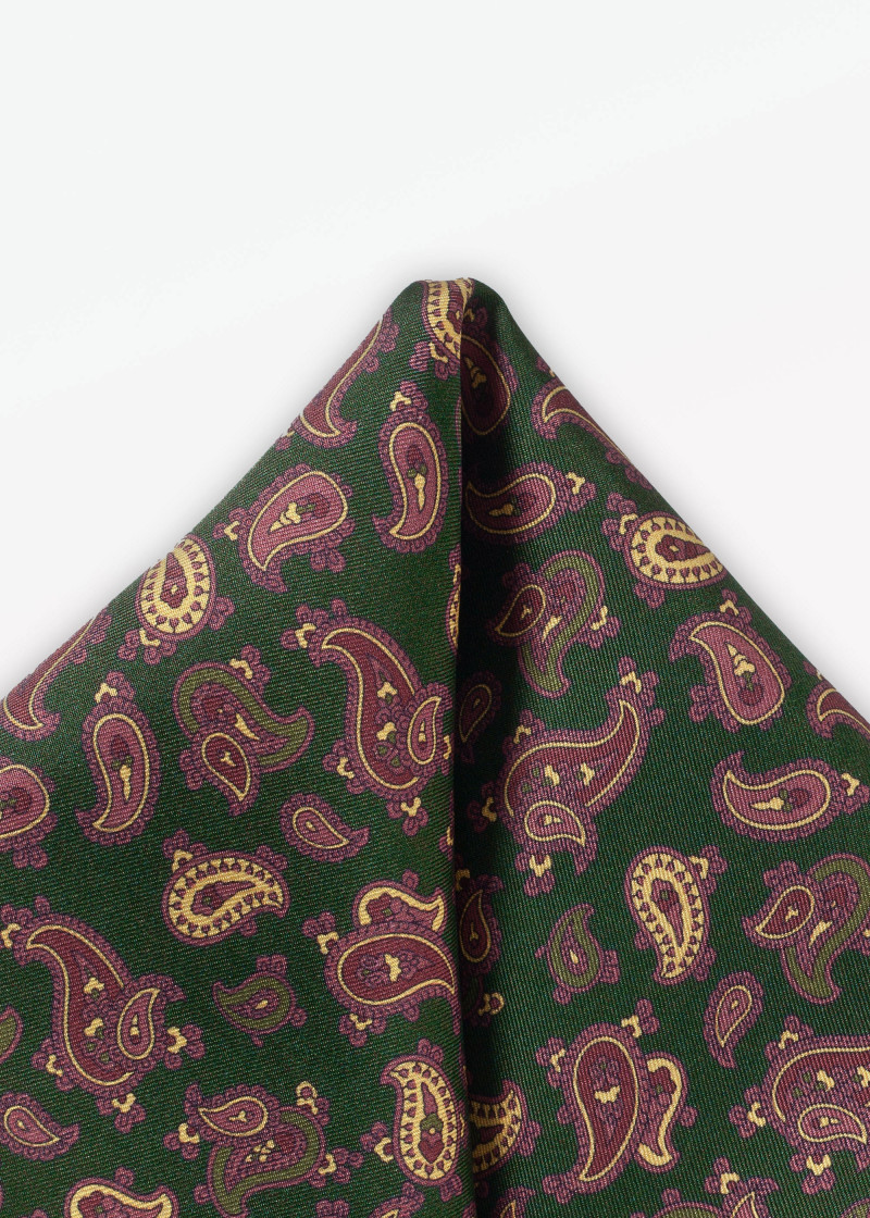 Panno decorativo con motivo Paisley in verde pino