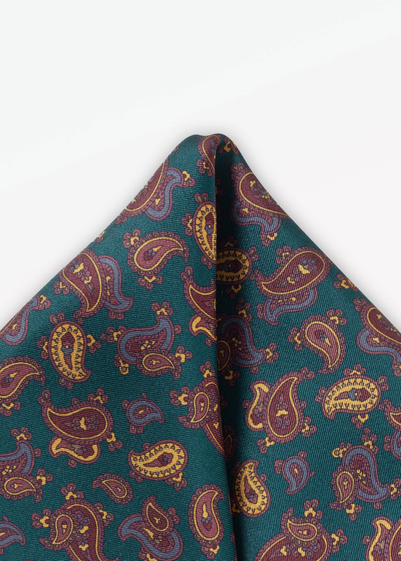 Sciarpa Cavalier con motivo Paisley in Petrol