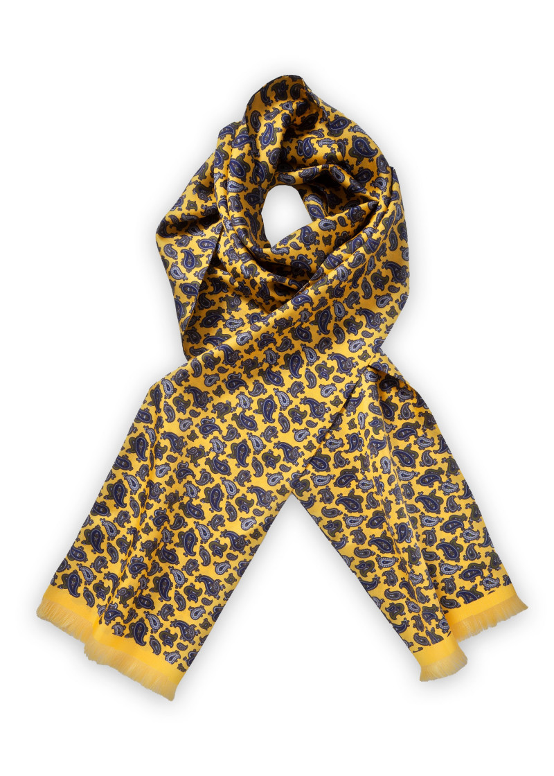 Sciarpa da uomo con design Paisley giallo