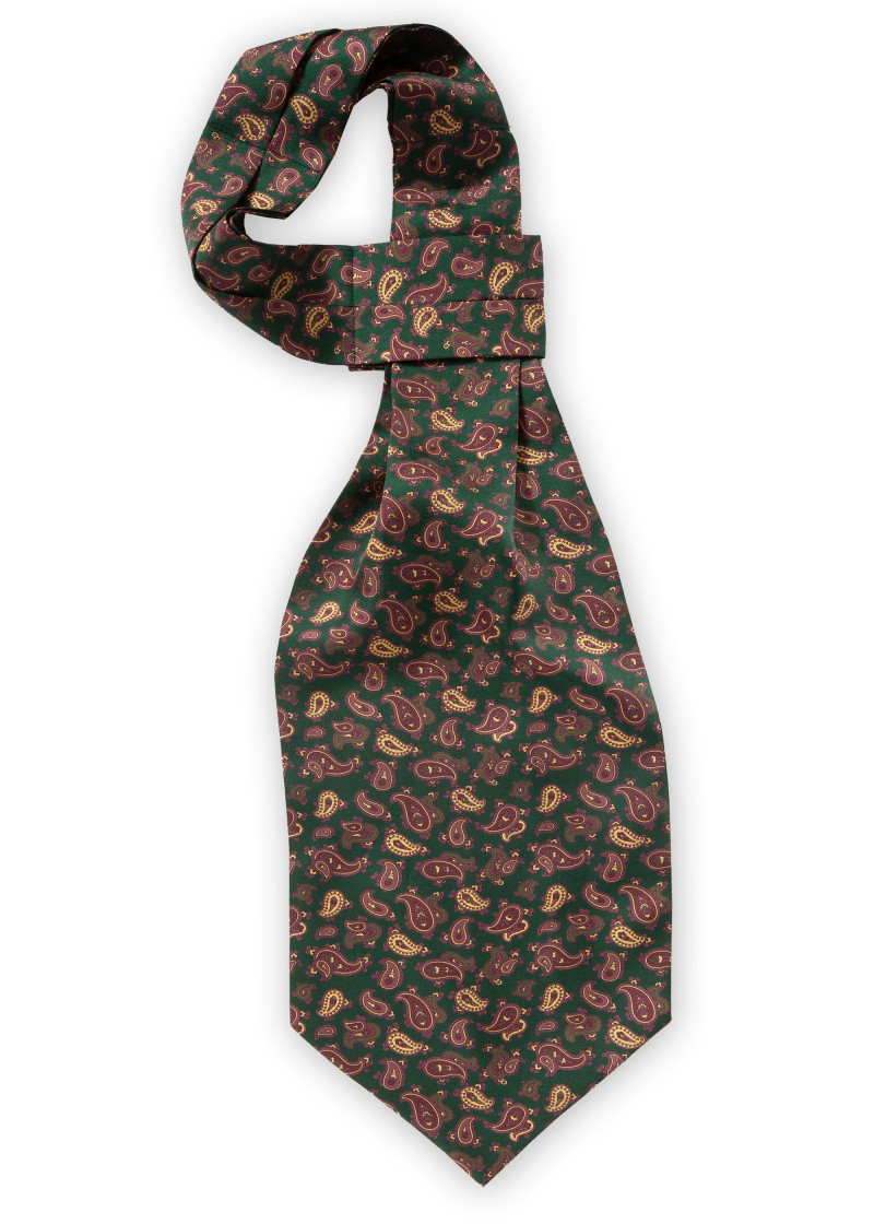 Plastron Esuberante motivo Paisley Verde scuro