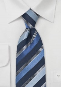 Cravatta righe blu notte azzurro