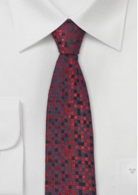 Cravatta sottile quadrettini rossi