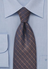 Cravatta XXL quadri rame blu marino
