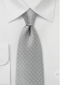 Cravatta grigio argento pois