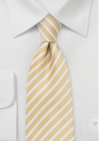 Cravatta giallo pastello righe bianche