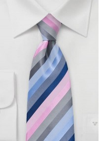 Cravatta righe rosa blu ghiaccio
