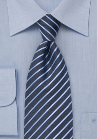 Streifenmuster-Krawatte dunkelblau taubenblau