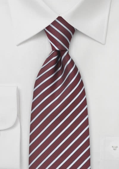 Business Krawatte bordeaux silber