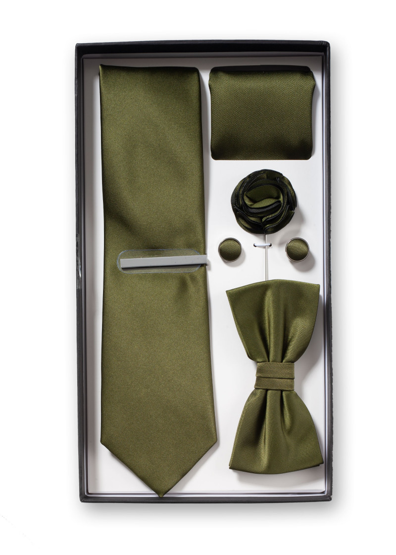 Confezione regalo marrone-verde con cravatta,