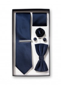 Scatola regalo blu scuro con cravatta...