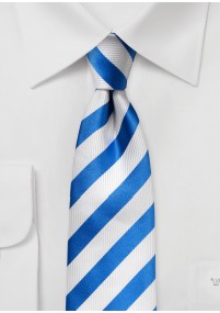 Cravatta a righe blu oltremare bianco