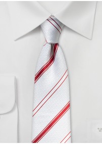 Cravatta a righe Perla Bianco Rosso
