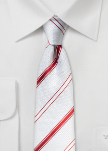 Cravatta a righe Perla Bianco Rosso