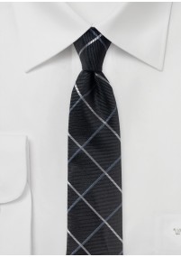 Cravatta business linea solida check nero...