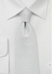 Cravatta quadri bianco perla