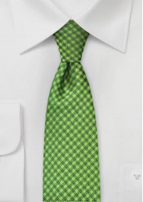 Cravatta sottile verde quadri