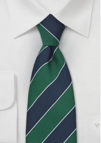 Cravatta a clip classica a righe verde marino