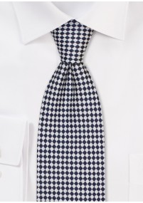 Cravatta nero perla bianco seta lana