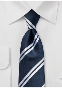 Cravatta in seta a strisce blu
