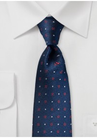 Cravatta blu navy con motivo floreale