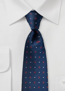 Cravatta blu navy con motivo floreale