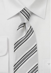 Cravatta XXL righe grigia bianca