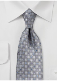 Cravatta stile ornamento grigio argento