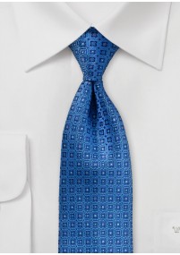 Cravatta con ornamenti floreali blu oltremare