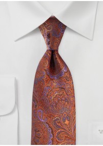 Cravatta giocosa paisley arancione viola