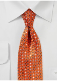 Cravatta design quadrato rame-arancio